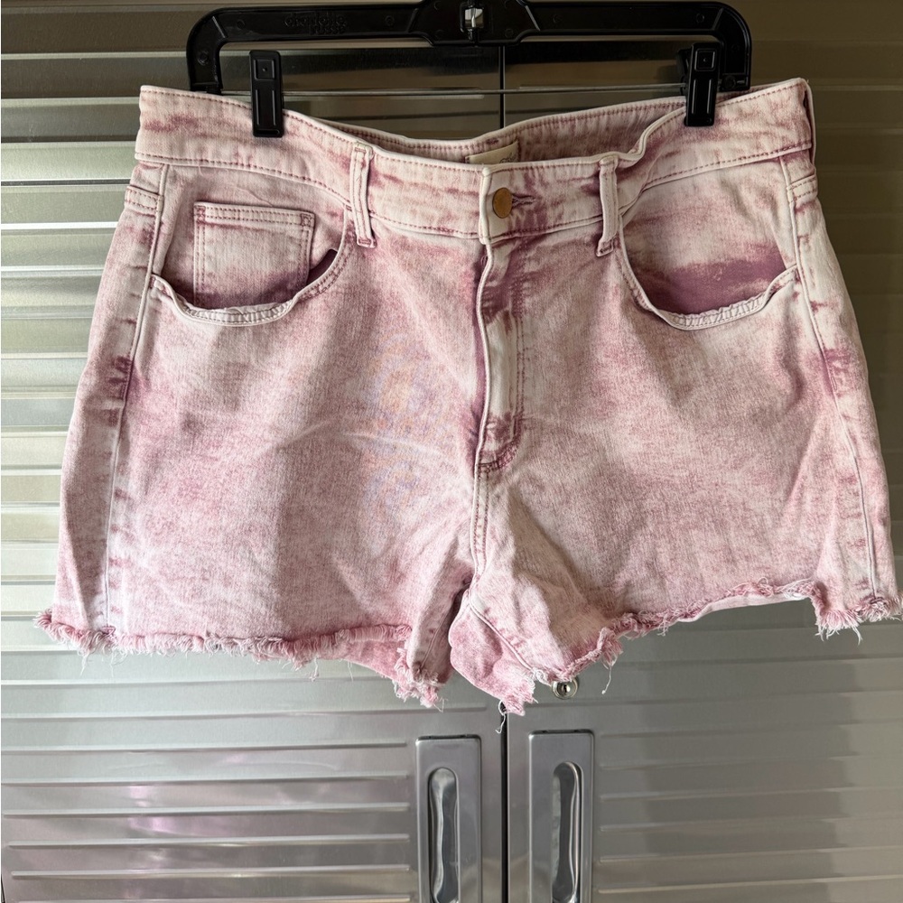 Universal Thread Pink Acid-Wash Cutoff Jean Shorts